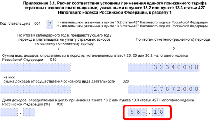 Рекомендованная форма РСВ с 2026 года образец заполнения Приложения 3.1